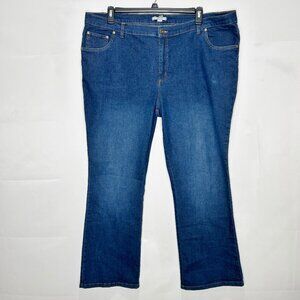 Woman Within Woman’s Jeans sz 22W Plus Dark Wash Boot Cut High Rise Pants